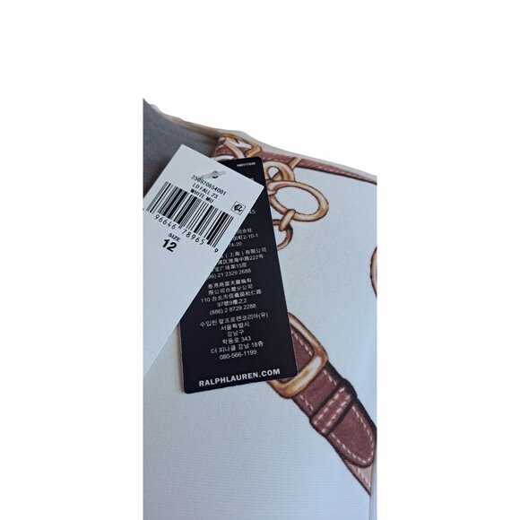 Women's Belting-Print Jersey Long-Sleeve Dress--Size 12-NWT - Picture 4 of 6